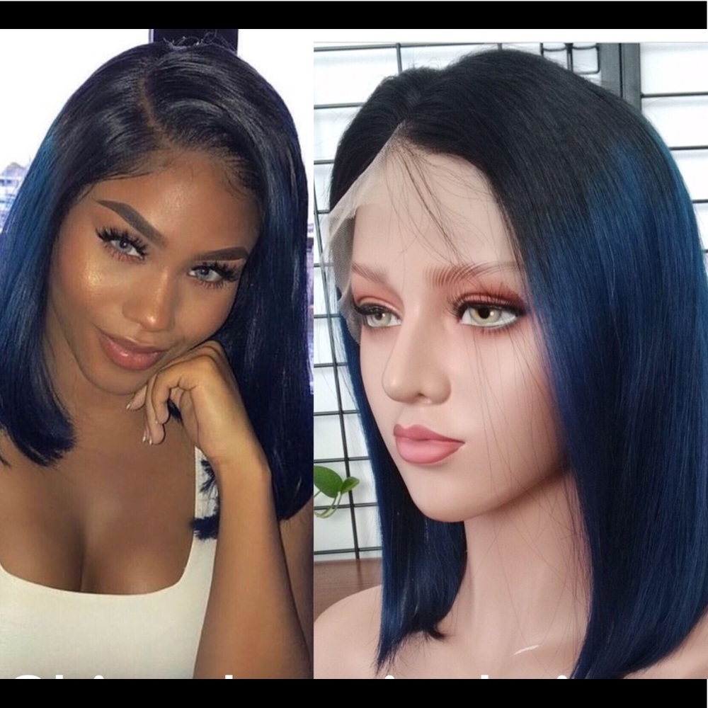 ⭐️Blue Black Lace front Wig⭐️